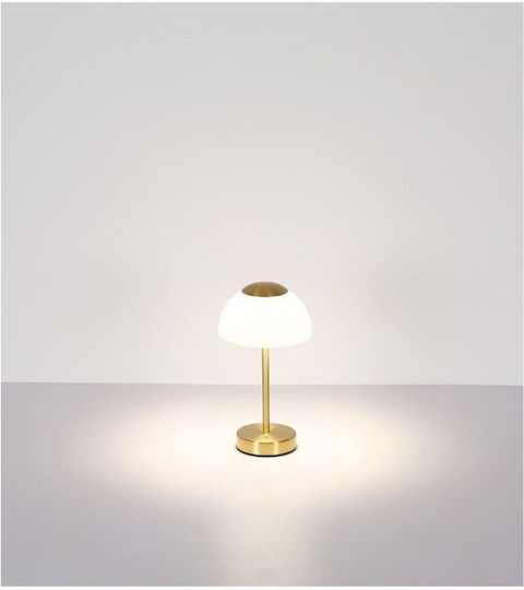 Globo Lighting Lămpi De Masă Metalice Led Încorporat Cu Pălărie Argintie Și Bază