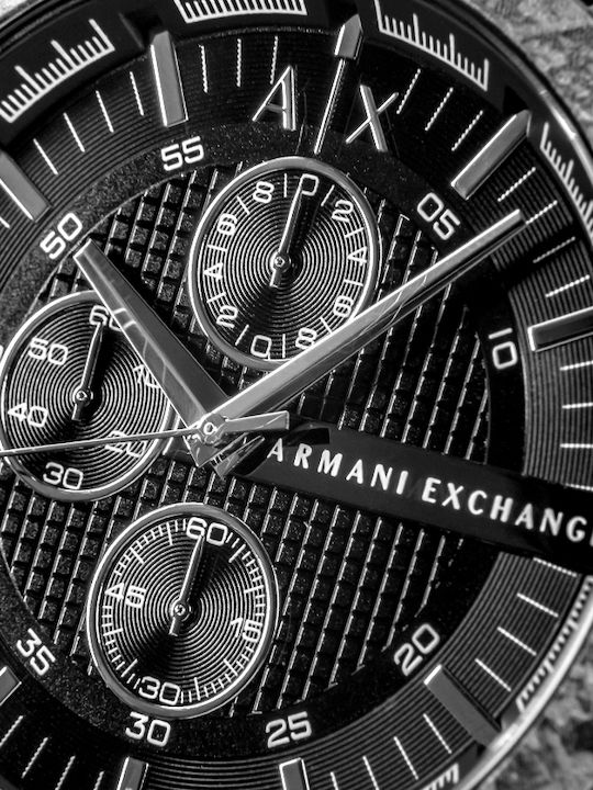 Armani Exchange Hampton Herrenuhr Chronograph Batterie mit Gray Kautschukarmband