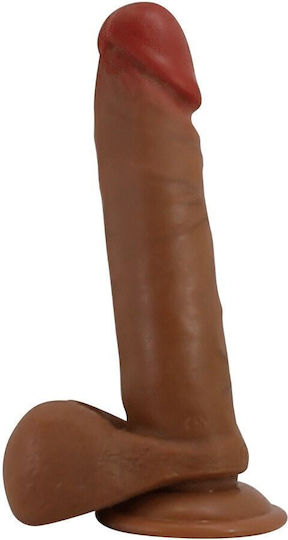 Baile Glass Dildo with Balls and Suction Cup Brown 21cm