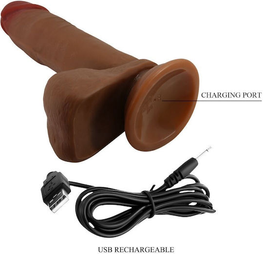 Baile Glass Dildo with Balls and Suction Cup Brown 21cm