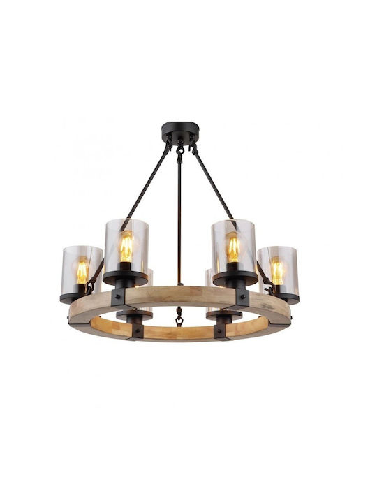 Globo Lighting Chandelier 6xE27 Black 15555-6H