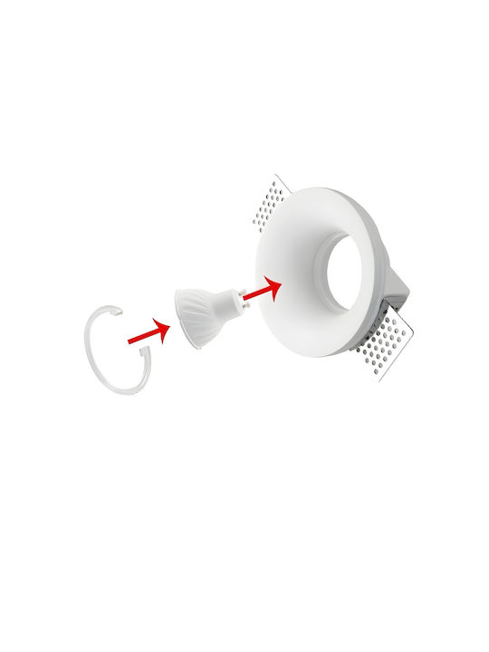Home Lighting Recessed Spot with Socket GU10 White 13x13cm. 1pcs