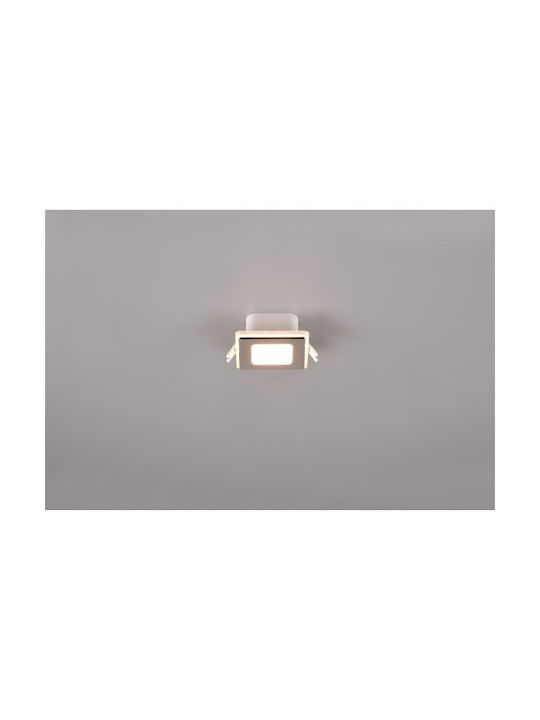 Trio Lighting Τετράγωνο Πλαστικό Χωνευτό Σποτ με Ενσωματωμένο LED και Θερμό Λευκό Φως Λευκό 1τμχ