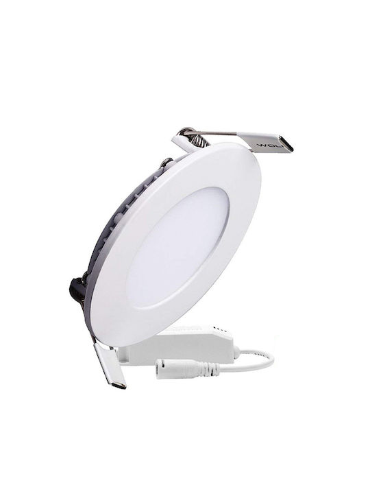 Aca Round Metallic Recessed Spot with Integrated LED and Cool White Light White 11.9x11.9cm. 1pcs