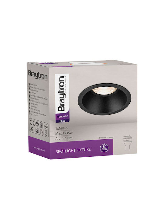 Braytron Round Metallic Recessed Spot Black 1pcs