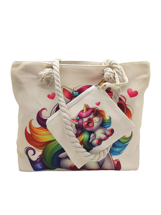 Gift-Me Παιδική Τσάντα Θαλάσσης Μπεζ 30x24x24εκ.