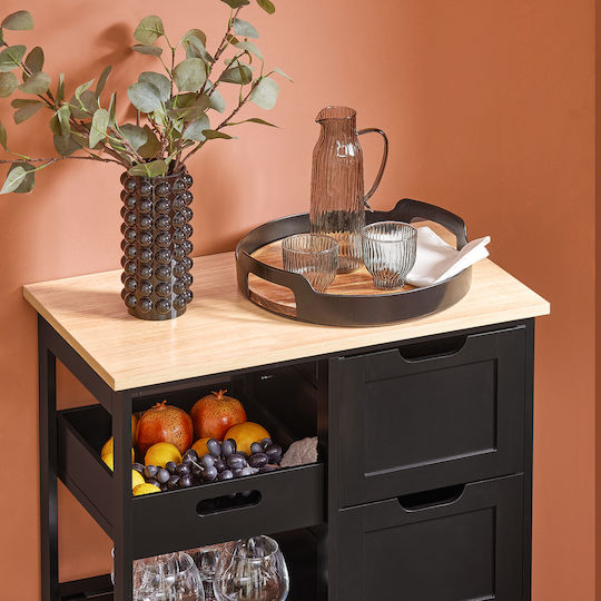 Dulap De Bucătărie Pe Pardoseală Negru 67x37x84cm