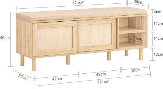 Entry Furniture Ξύλου 121x49x35cm