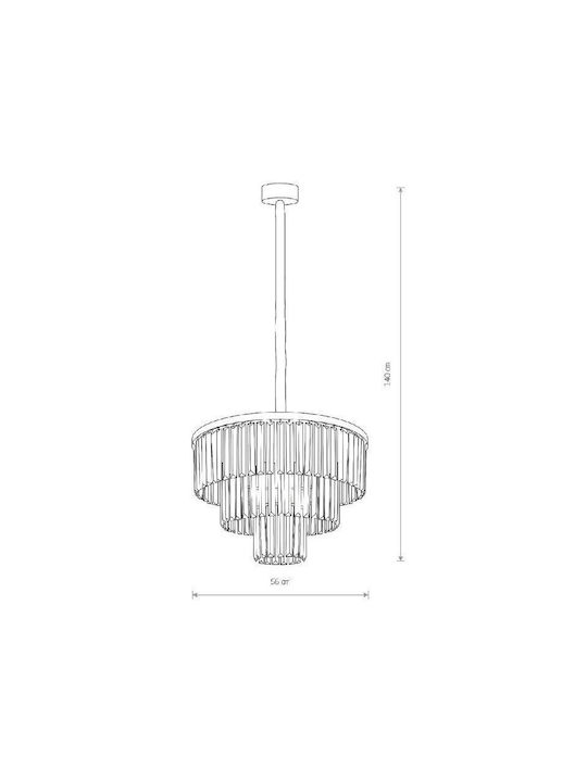 Nowodvorski Kronleuchter 9xE14 Ø56cm mit Kristallen Schwarz 7616