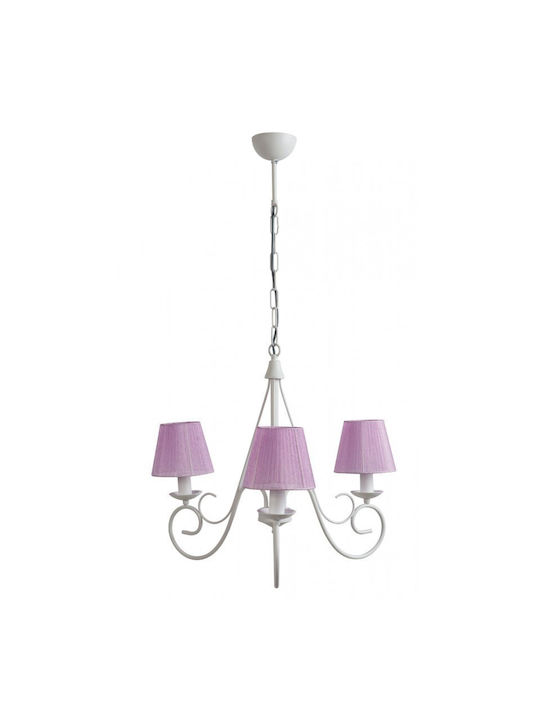 ArkoLight Πολυέλαιος 3xE14 με Καπέλα Καφέ 1463-2/3-A
