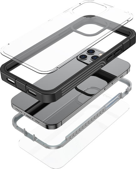 Redpepper IP68 360 Full Cover Αδιάβροχο Μαύρο (iPhone 12 / 12 Pro)