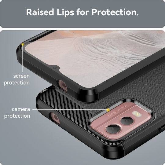 Carbon Fiber Back Cover Negru (Nokia C32)