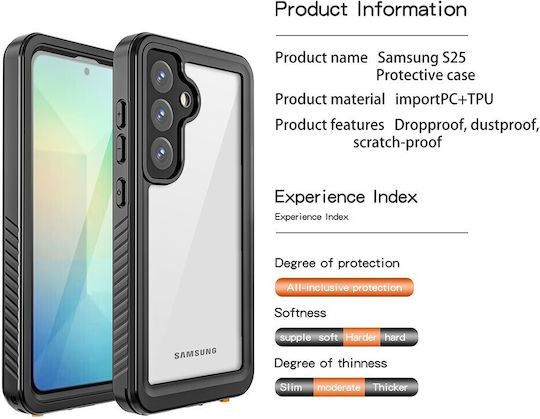 Redpepper Ip68 Fs Fm Series Αδιάβροχη Θήκη Samsung Galaxy S25 Black