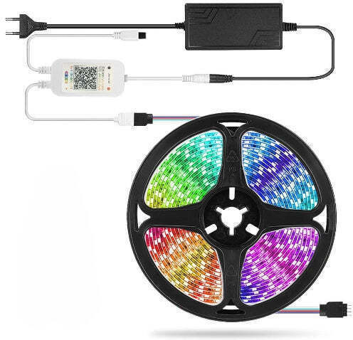 LED Strip RGB Light 5m Type SMD5050 with Power Supply & Remote Control