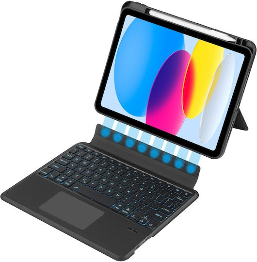 Tech-Protect Smartcase Флип капак с Клавиатура Черен (iPad 2022 10.9'' - iPad 2022 10.9 инча)