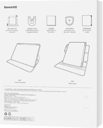 Baseus Минималистичен Флип Капак Черен iPad 2022 10.9 инча
