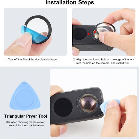 Puluz Protective Cover Lentilă Protecție lentilă pentru Insta360 One X2 - Negru