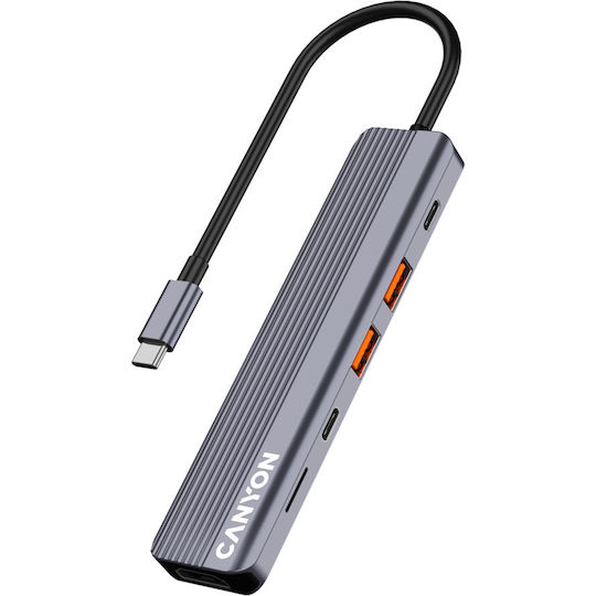 Canyon USB-C Docking Station with HDMI 4K PD Ethernet Grey