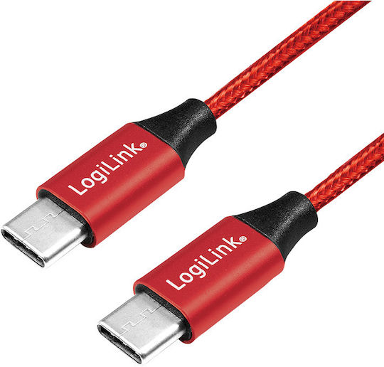 LogiLink Braided USB 2.0 Cable USB-C Male - USB-C Red 1m CU0156