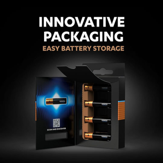 Duracell 4 Pack Alkaline Batteries AAA Optimum 200 1.5V