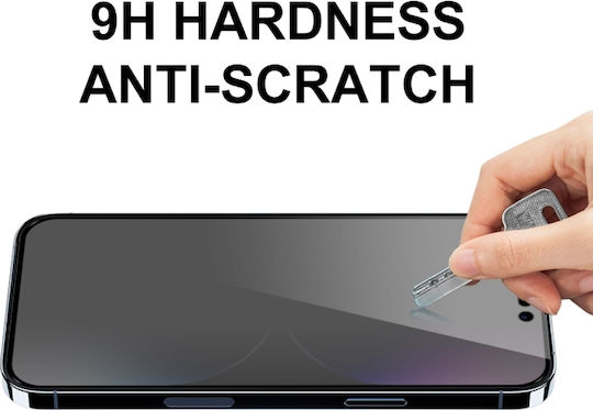 Anti-spy Privacy Full Face Tempered Glass Negru (iPhone 15 Pro Max)