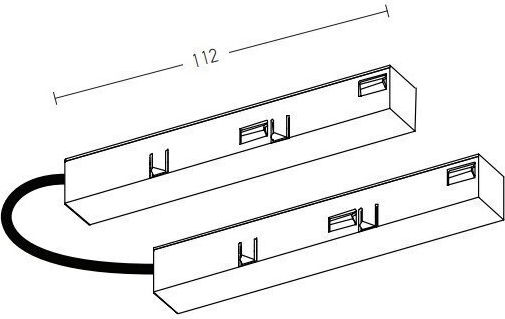 Zambelis Lights Conector Șină pentru Corpuri de Iluminat Negru 20105-ZL
