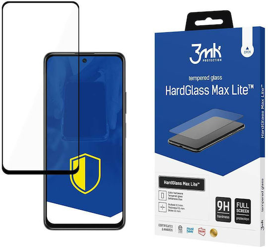 3MK Hardglass Max Lite Vollflächig gehärtetes Glas Schwarz (Poco M4 Pro)