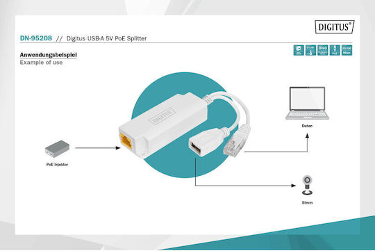 Poe Splitter Digitus Digitus Usb-a 5v