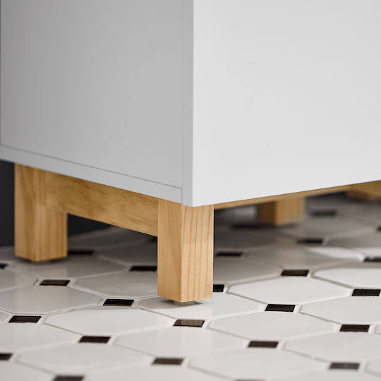 SoBuy Ντουλάπι Μπάνιου Πλυντηρίου 34x30x89.5cm Λευκό
