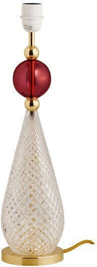 Table Lamp Base 1xe27 Crystal Checkered 47cm Gold Metal Smykke Ebb&flow Ba101162 Petrol Turquoise