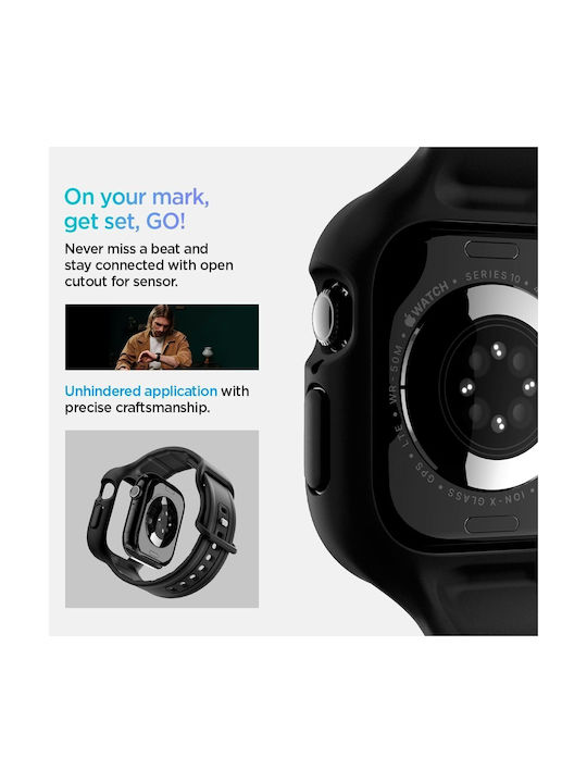 Spigen Vault Pro Silikonhülle in Schwarz Farbe für Apple Watch 46 mm