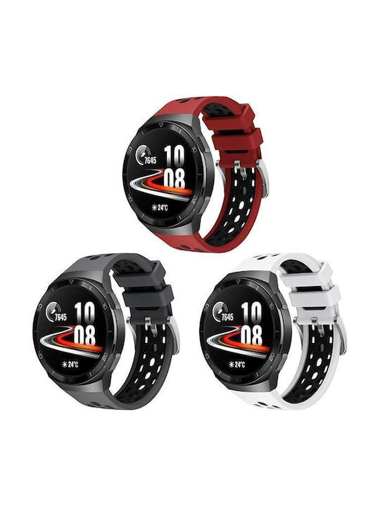 Tech-Protect Каишка Силикон Бяло / черно (Huawei Watch GT 2e - Часовник Huawei GT 2e)