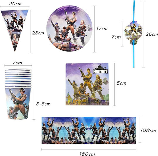 Set Birthday Σετ Σερβιρίσματος για Party 52τμχ