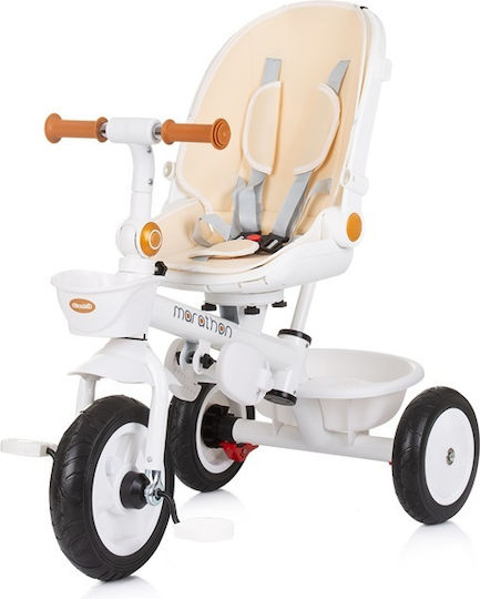 Chipolino Kids Tricycle Bicycle Marathon with Storage Space, Parental Handle & Tent for 1-3 Years Beige