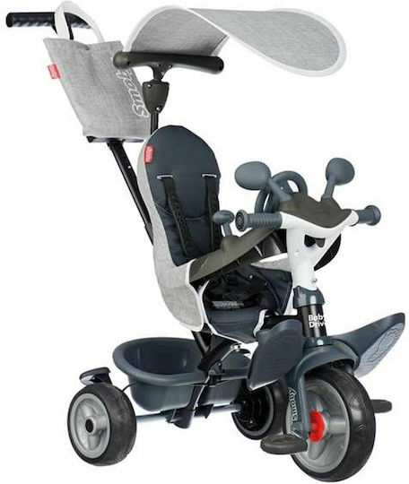 Smoby Baby Driver Μετατρεπόμενο με Χειρολαβή Γονέα 3 σε 1 για 10 Μηνών Γκρι