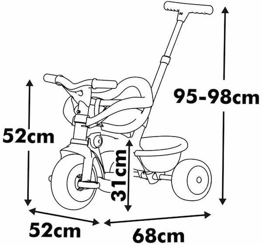 Smoby Be Move Confort Wandelbar mit Elterngriff 3-in-1 für 10 Monate Beige