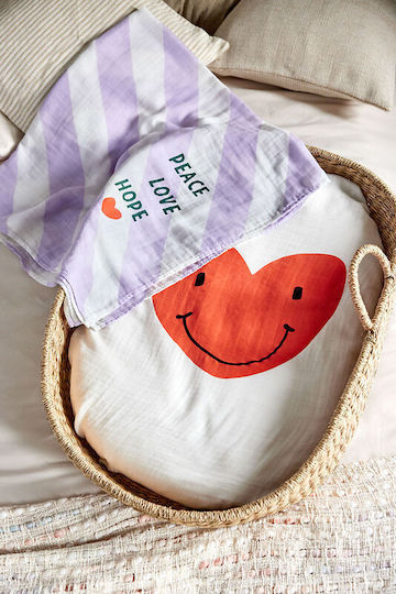 Laessig Swaddle Blanket Lila 120x120εκ. 2buc