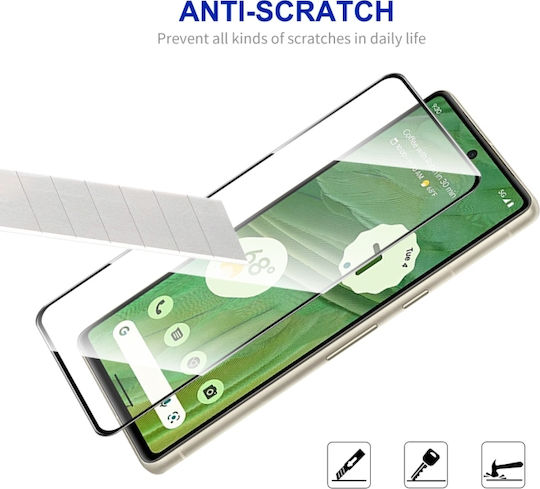 Full Glue Full Face Tempered Glass Μαύρο (Google Pixel 7)