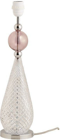 Table Lamp Base 1xe27 Crystal Checkered 47cm Silver Metal Smykke Ebb&flow Ba101140 Smoked