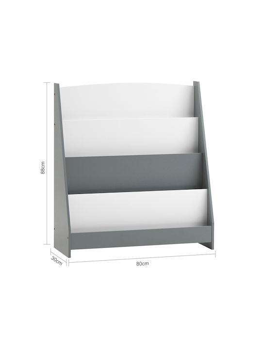 Βιβλιοθήκη Δαπέδου Ξύλινη Γκρι 80x88x30cm Βιβλιοθήκη Δαπέδου Ξύλινη Γκρι 80x88x30cm