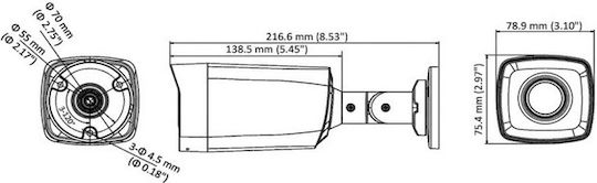 Hikvision Ds-2ce17d0t-it5f(c) CCTV Cameră de Supraveghere Full HD 1080p Rezistentă la apă cu Lentilă 3.6mm