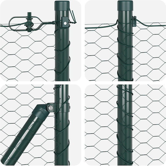 vidaXL Plasă de sârmă Galvanizat Verde 1x10m