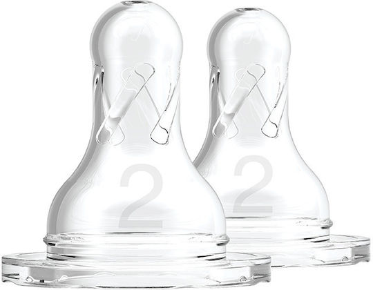 Dr. Brown's Silicone Bottle Teats Medium Flow for 3+ Months 2 Pieces