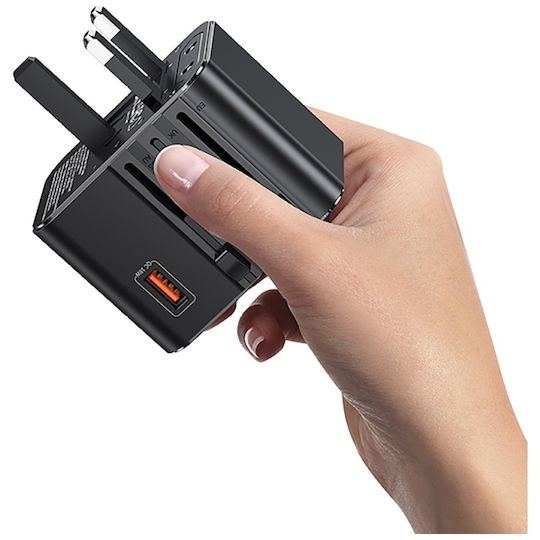 Usams Wireless Charger with USB-A Port 25W Black (CC309TC01)