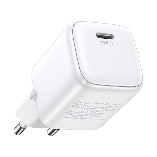 Ugreen Charger Without Cable GaN with USB-C Port 30W Power Delivery / Quick Charge 4.0 Whites (X513)
