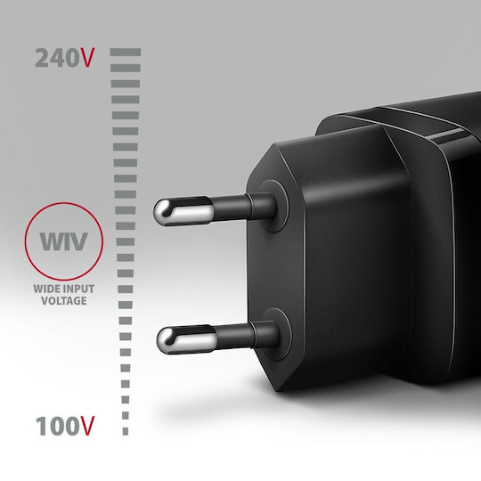 Axagon Φορτιστής Χωρίς Καλώδιο 20W Power Delivery / Quick Charge 3.0 Μαύρος