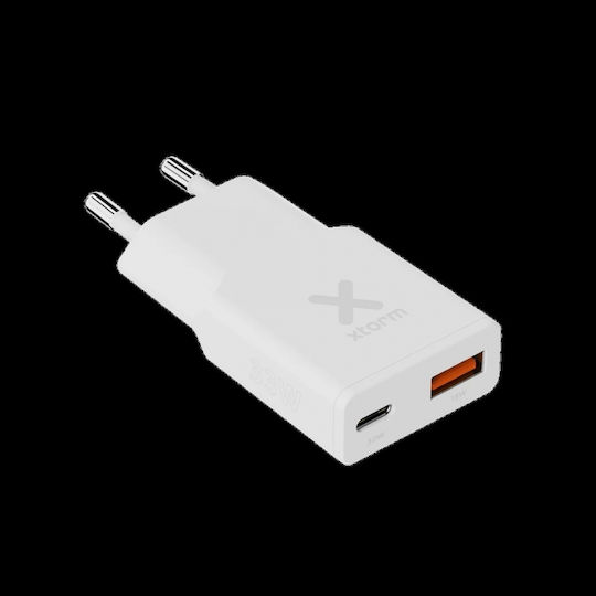 Xtorm Charger Without Cable with USB-A Port and USB-C Port 33W Power Delivery / Quick Charge 3.0 Whites (XG2SL033)
