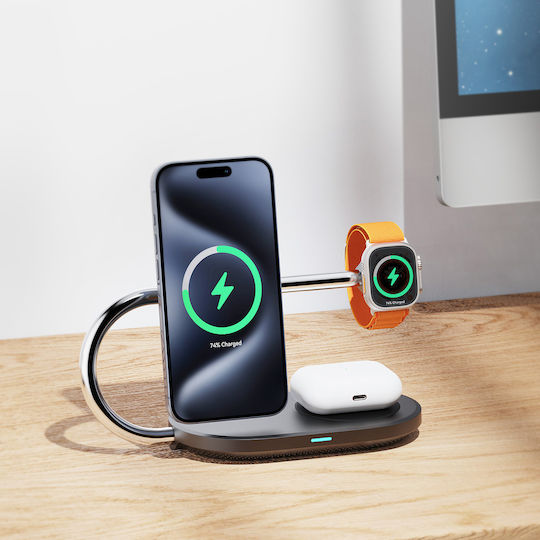 Velbon Ασύρματος Φορτιστής Qi2 GaN και Καλώδιο USB-C - USB-C 40W Μαύρος (MagPak)
