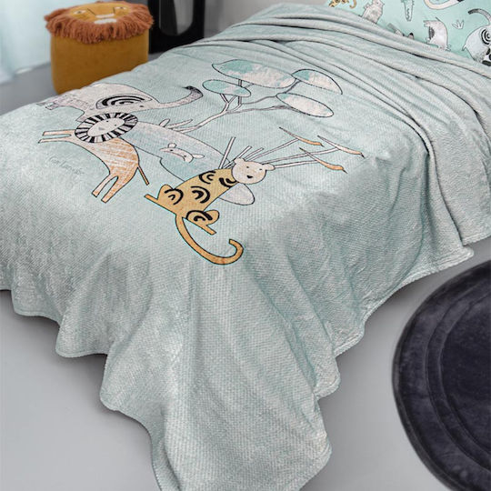 Guy Laroche Fleece-Decke Zootopia Aqua-Grau 160x220cm