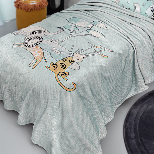 Guy Laroche Fleece-Decke Zootopia Aqua-Grau 160x220cm